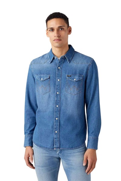 titanisch Wrangler Jeanshemd Jeans The | Stone Mid 27MW